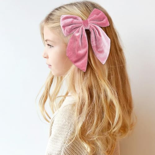 DED 9PCS Velvet Hair Bows with Alligator Clips for Girls