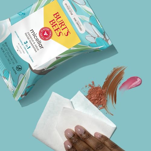 Burts Bees Coconut Lotus Face Wipes 30 Ct 3-Pack