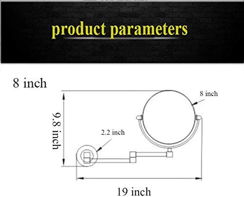 DEIHGE 8-Inch Wall-Mounted Makeup Mirror with 3X Magnification