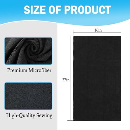 6 Pack Black Microfiber Hair Towels Super Soft and Absorbent