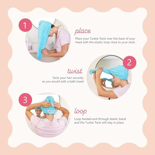 Turbie Twist 3-Pack Cotton Hair Towel Wrap - White