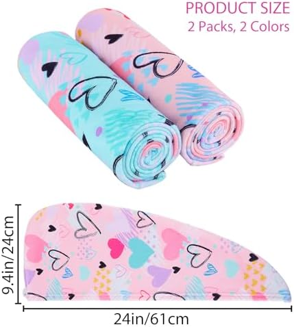 FIOBEE Microfiber Hair Towel Wrap for Kids and Girls