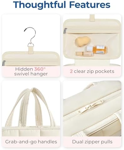 BAGSMART Travel Toiletry Bag with Jewelry Organizer