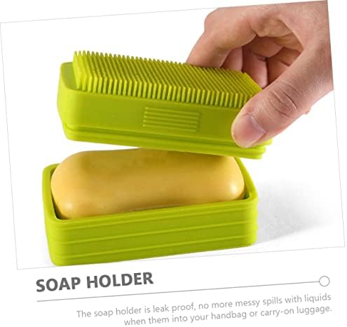 Garneck 2pcs Bath Soap Dish with Brush