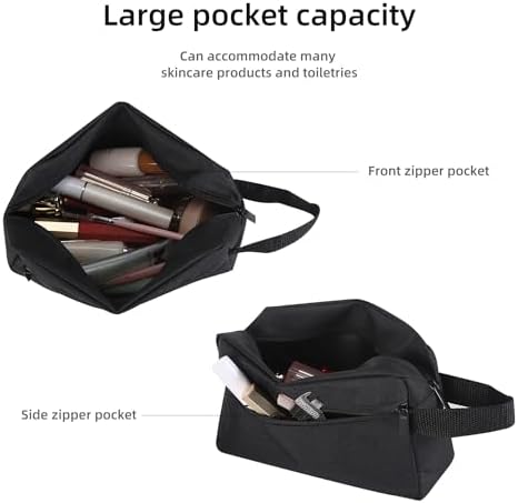 Icramsy Travel Toiletry Bag for Women Men Black