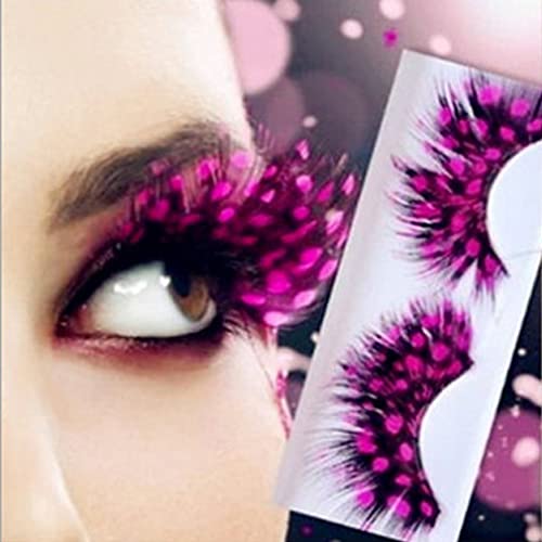 MIPPER Feather False Eyelashes with Rose Red Spot