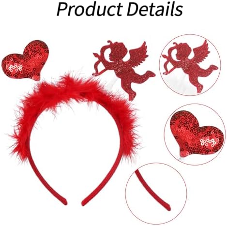 Fishdown Valentine Heart Headband Set for Women