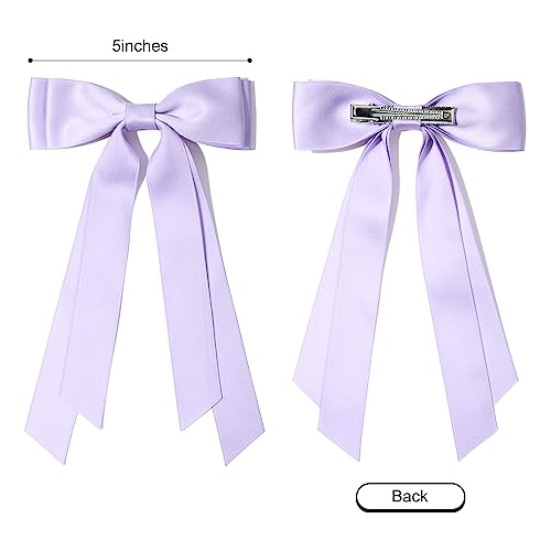 Aileam 2PCS Silky Satin Hair Bows for Girls and Toddlers