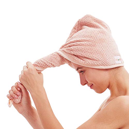 2 Pack Microfiber Hair Towel Wrap with Button 1