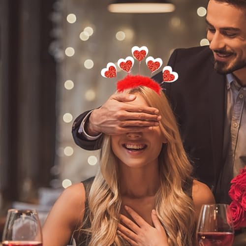 Valentines Day Glitter Heart Headband for Women