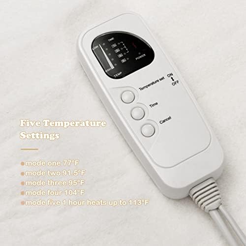 WELLHUT Heated Massage Table Pad with 5 Heat Levels and 8 Timer Settings