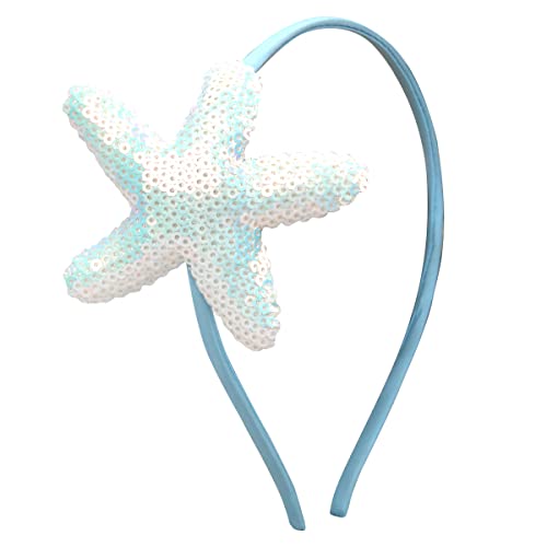 Totelux Blue Starfish Sequins Headband for Women Girls