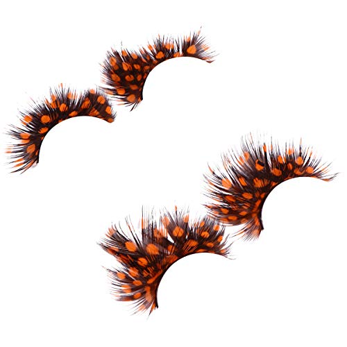 SOLUSTRE 2 Pairs Orange False Eyelashes