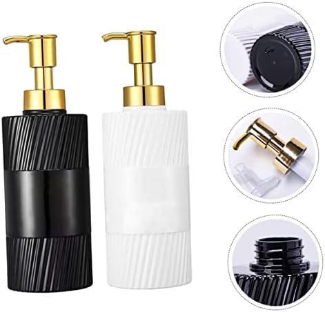 GLEAVI 2Pcs Refillable Shampoo Pump Bottles for Shampoo and Lotion