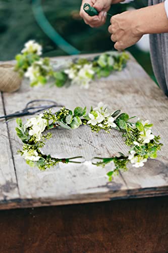 WOVOWOVO Green Leaf Flower Crown for Wedding and Birthday