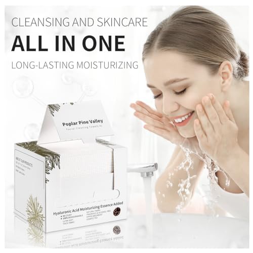 Poplar Pine Valley Hyaluronic Acid Facial Cleaning Towels 50 Ct