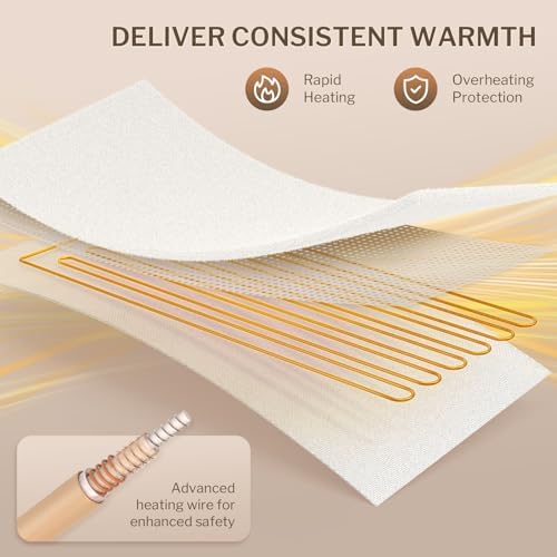 HOMLYNS LuxeHeat Massage Table Warmer with 10 Heat Settings