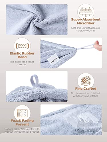 Hicober Microfiber Hair Towel Set 3-Pack Anti-Frizz Drying Wrap