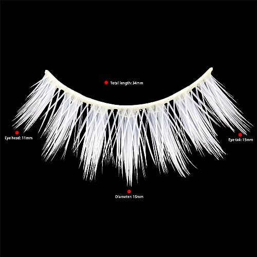 ikasus Halloween White False Eyelashes - Natural Long and Reusable