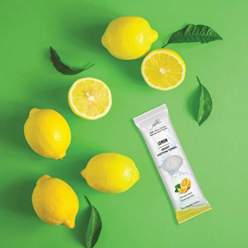 FABBPRO Oshibori Moist Terry Cotton Towels 50 Pack - Lemon Lavender Scented
