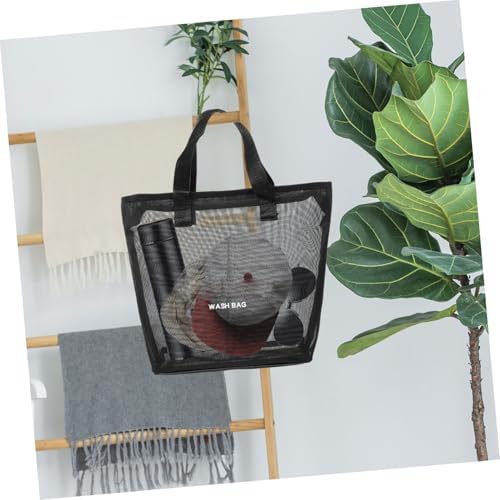 FOYTOKI Nylon Mesh Shower Tote Bag Portable Toiletry Organizer
