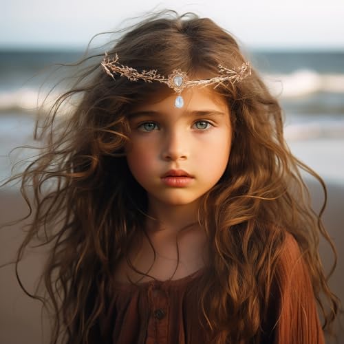 Vivivalue Gold Elf Flower Crown Headband 1