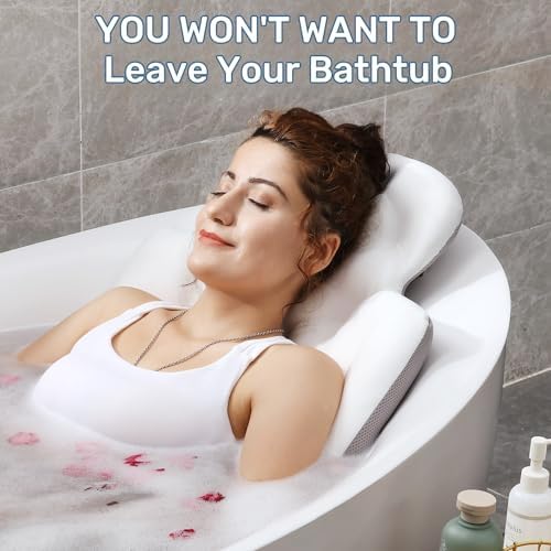 VOXOR Full Body Bath Pillow with Suction Cups