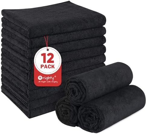 Orighty Black Salon Towels Extra Large Pack of 12 1