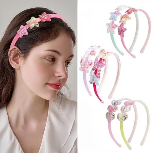 Fishdown Glitter Girls Headbands with Teeth 6 PCS