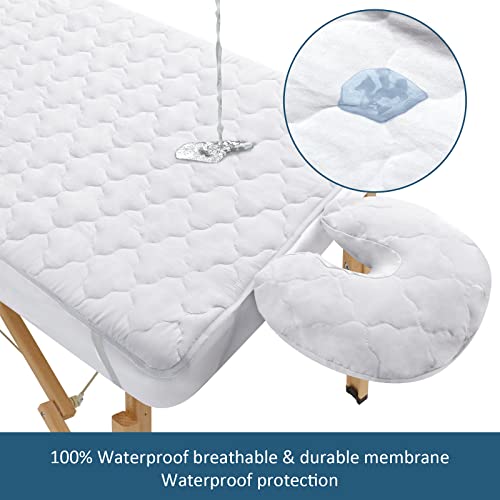 Moonsea 2-Piece Waterproof Massage Table Sheet Set Extra Soft and Durable White