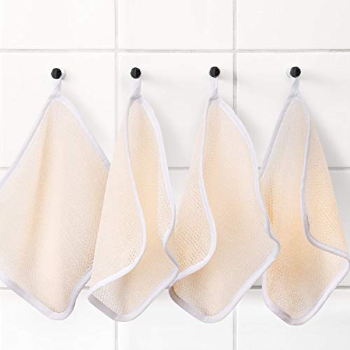 Tatuo 5 Pcs Exfoliating Scrub Wash Cloths for Face and Body