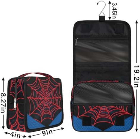Travel Toiletry Bag for Men Black Spider Web Design