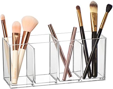Amazing Abby - 4-Compartment Makeup Organizer with Brush Holder