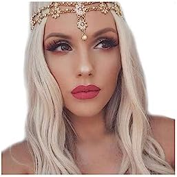 Aceorna Gold Silver Rose Gold Chain Floral Headband for Women
