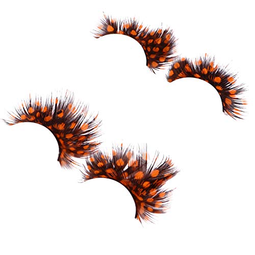 SOLUSTRE 2 Pairs Orange False Eyelashes
