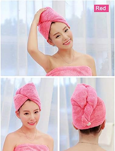ADOGO Microfiber Hair Towel 2-Pack - Pink Purple
