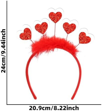 Valentines Day Glitter Heart Headband for Women