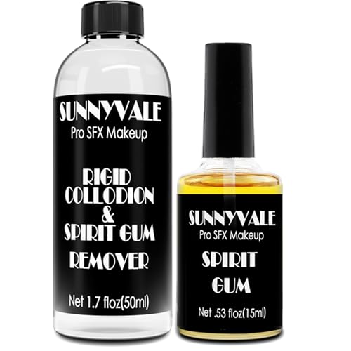 Sunnyvale Spirit Gum Adhesive and Remover Kit - 15ml for Face Body Prosthetics