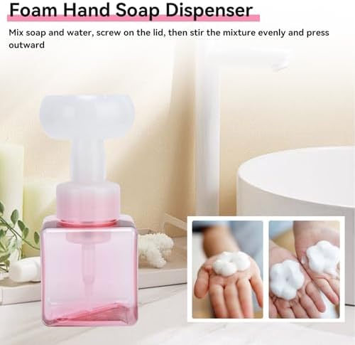84oz Foaming Soap Dispenser with Cute Flower Shape Design Pink