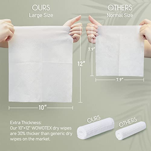 WOWOTEX Biodegradable Face Towels 60 Count Extra Thick Soft 10x12 Inches
