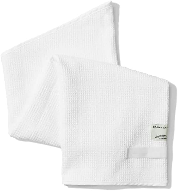 CROWN AFFAIR - Microfiber Hair Towel White 32x38 Inches