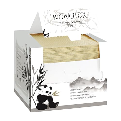 WOWOTEX Bamboo Rayon Face Wipes 240 Count 4 Pack