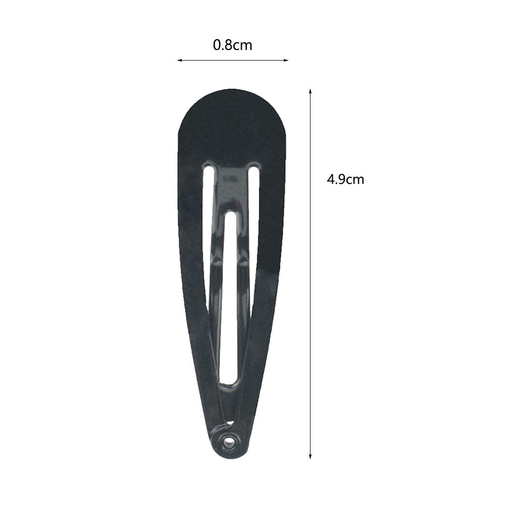 40 Pack Black 2 Inch Metal Snap Barrettes