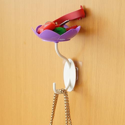 XISAOK Strong Adhesive Wall Soap Dish with Lotuses Design