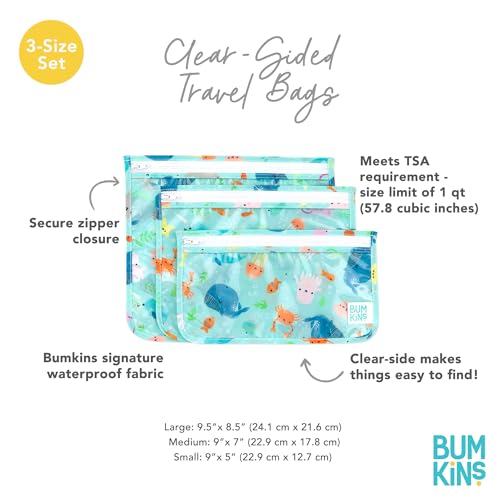 Bumkins Travel Bag Set of 3 Sizes Ocean Life Blue 1
