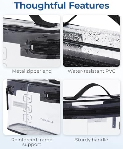 BAGSMART TSA Approved Clear Toiletry Bag 2 Pack 1