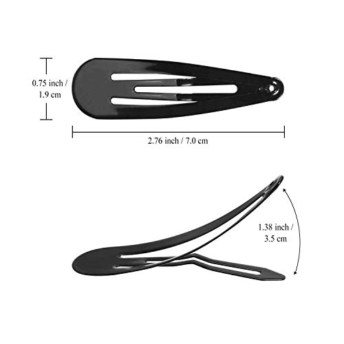 Funtopia 40 Pcs Snap Hair Clips No Slip Metal