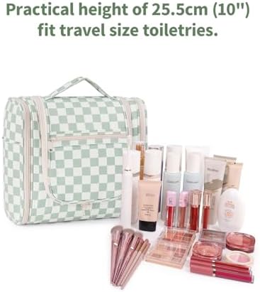 Narwey Checked Hanging Travel Toiletry Bag for Women