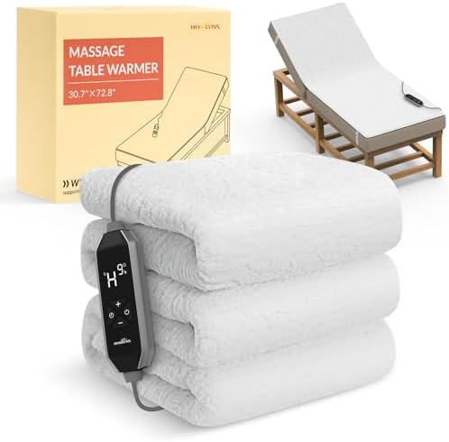 HOMLYNS LuxeHeat Massage Table Warmer with 10 Heat Settings