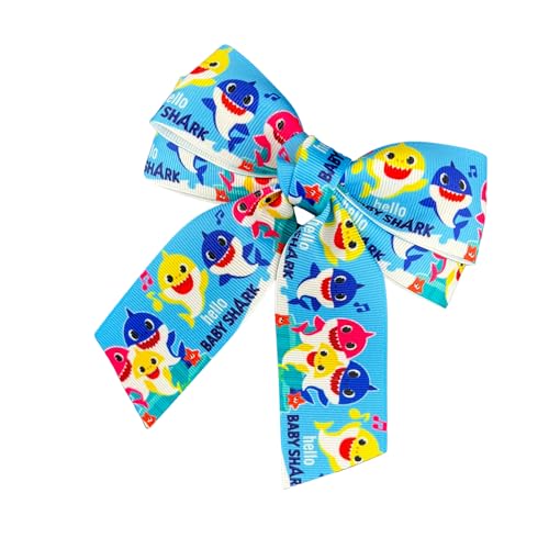 Handmade Shark Hair Bow with Glitter 475 Inch Barrettes for Kids